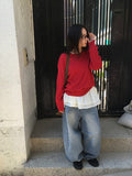 Muden Basic Color Round Neck Knit