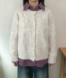 Cushit Flower Raglan Wool Knit Cardigan