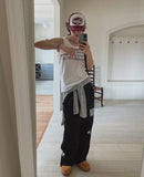 Hua Half Lettering Semi Overfit Sleeveless