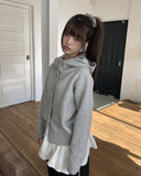 Kuan Hood High Neck Button Knit Cardigan