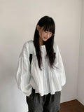 Kentit Stripe Shirring Button Blouse