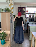 [unisex] Menteki Summer Banding Raw Denim Wide Pants