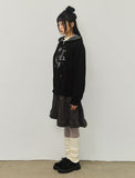 END OF TIME Applique Hooded Zip-Up