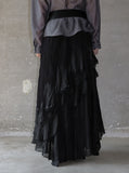 Resin Bohemian Unbalanced Tiered Skirt