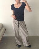 Yobi Line Color Matching Nylon Pants