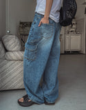 Pete Stopper Wide Denim Cargo Pants