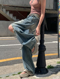 Lecle Funky Damage Balloon Denim Pants