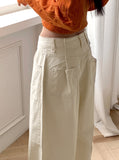 Nicho Pintuck Cotton Long Wide Pants