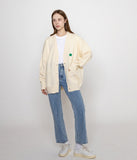Clover Smile Embroidery Knit Cardigan