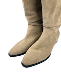 Suede shirring half boots