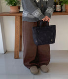 Bertella Washing Brushed Cargo Balloon Wide Pants