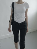 Cello Shirred Round Short Sleeve Tee