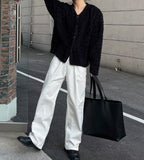 Ethnic fur cardigan