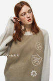 Emblem Mixed Embroidered Sweater