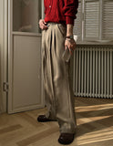 Falling belted wide slacks