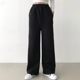 Blanket warm brushed lining long wide training pants