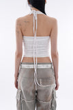 Trisha see-through halter-neck sleeveless top