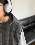 [unisex] Loved Summer Check Hooded Vest