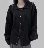 30% Wool) Musyu Collar Knit Cardigan