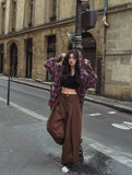 Solar loose fit hooded checkered shirt