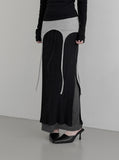 Vero Layering Color Matching Long Skirt
