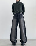 Timer Black Washed Wide Denim