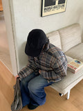 Hasen check short padded jumper
