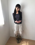 Partin Boat Neck Three Quarter Color Matching T-shirt