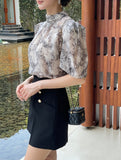 Lindian Flower Chiffon Blouse