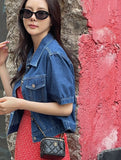 Fresh Denim Collar Short Jacket