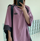 [unisex] Euron Pigment Sporty Color Matching Short Sleeve Tee