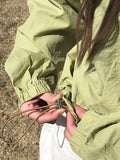 Lean String Hood Cap Crop Windbreaker
