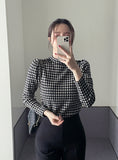 Maino Check Half-Neck Span T-shirt