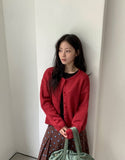 Dean News Button Wool Round Knit Cardigan