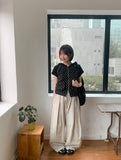 Shawly Dot Short Sleeve Hood Zip-Up