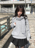 Corning Muffler Button V-Neck Knit Set