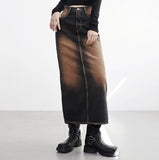 caro slit denim skirt