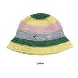 FLOWER KNITTING BUCKET HAT