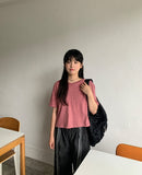 Socif line color matching denim banding pants