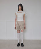 Asymmetrical Draped Strap Roll-Up T-Shirt