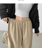 Two-Way Hem Snap Banding Diagonal Cut Wide Fit Cotton Pants