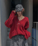 Little V-neck Cable Knit