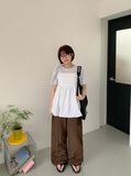 Yuriyu Ribbon Layered Balloon Sleeveless Blouse