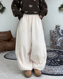 Letter Fleece Balloon Pants