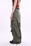 Trap side zipper parachute cargo pants