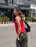 Pony Wood Button Loose Fit Sleeveless
