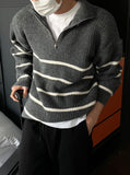 Overfit half zip-up knit