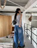 Portina Damage Wide Denim Pants