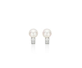 Essence Silver (W) Moissanite Freshwater Pearl Earrings 6mm
