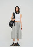 Low Balloon Crop Bermuda Pants
